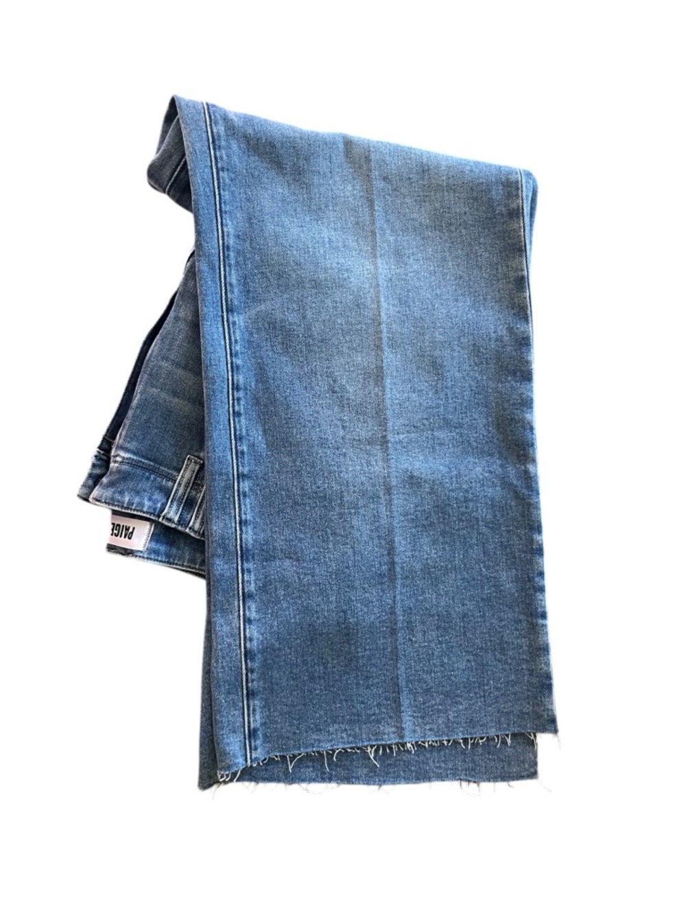 PAIGE Anessa Raw Hem Cropped Wide Leg Denim Stretch Jeans Size 32 - Picture 5 of 10